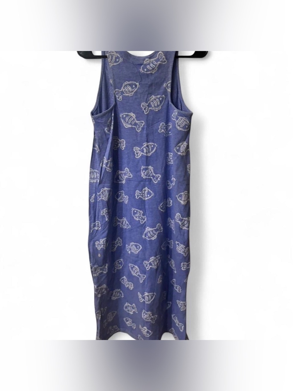 Vintage Fresh Produce Blue Fish Print Tank Dress - Picture 2 of 3